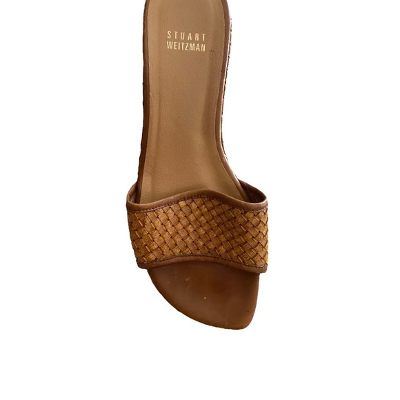 Stuart Weitzman square toe woven wedge heel 8 1/2 - Picture 2 of 4